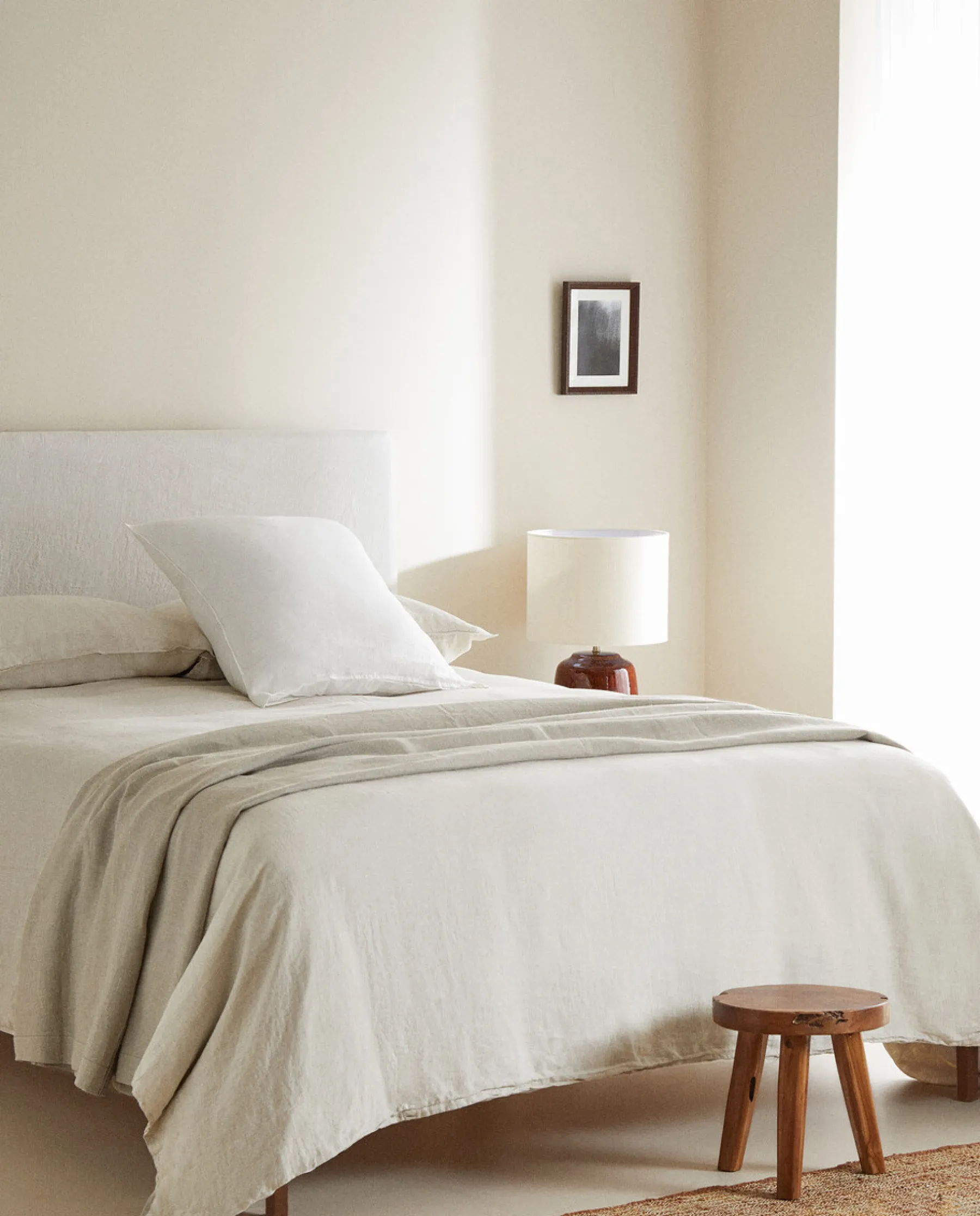 ZARA Home (160 Gsm) Washed Linen Fitted Sheet