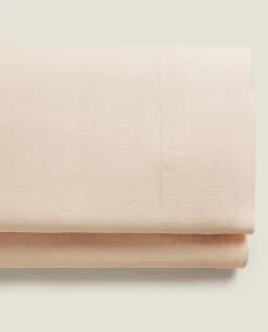 ZARA Home (140 Gsm) Washed Linen Flat Sheet