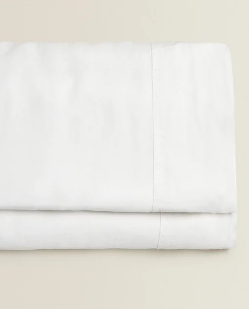 ZARA Home (160 Gsm) Washed Linen Flat Sheet