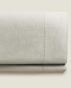 ZARA Home (140 Gsm) Washed Linen Flat Sheet