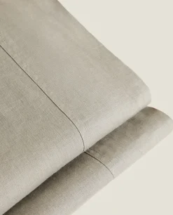 ZARA Home (140 Gsm) Washed Linen Flat Sheet