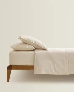ZARA Home (300 Thread Count) Cotton Sateen Flat Sheet