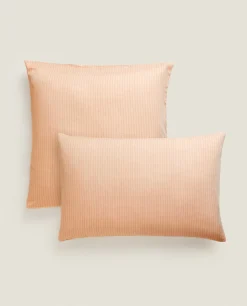 ZARA Home (300 Thread Count) Striped Washed Sateen Pillowcase