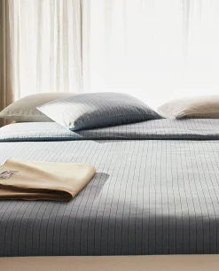 ZARA Home (300 Thread Count) Striped Washed Sateen Duvet Cover