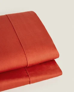 ZARA Home (300 Thread Count) Washed Sateen Flat Sheet