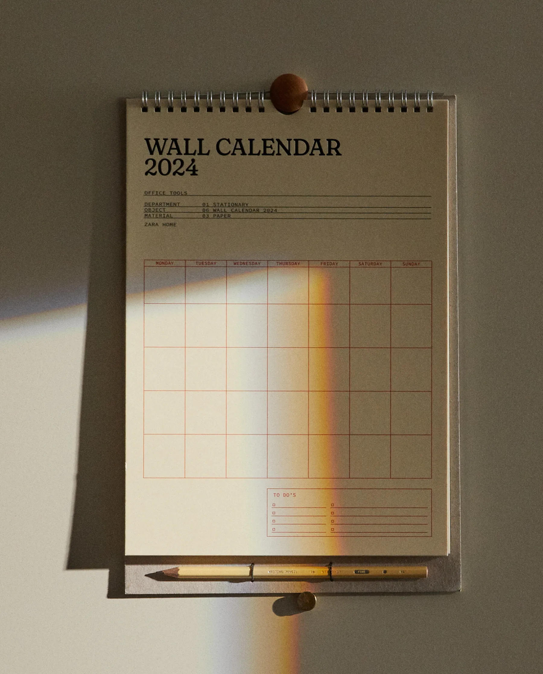 ZARA Home 2024 Wall Calendar