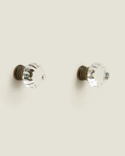 ZARA Home Acrylic Flower Door Knob (Pack Of 2)