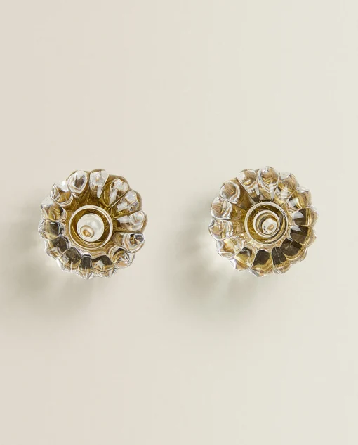 ZARA Home Acrylic Flower Door Knob (Pack Of 2)