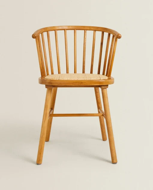 ZARA Home Ash Wood Chair With Rattan Seat