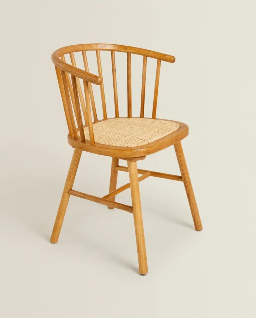 ZARA Home Ash Wood Chair With Rattan Seat