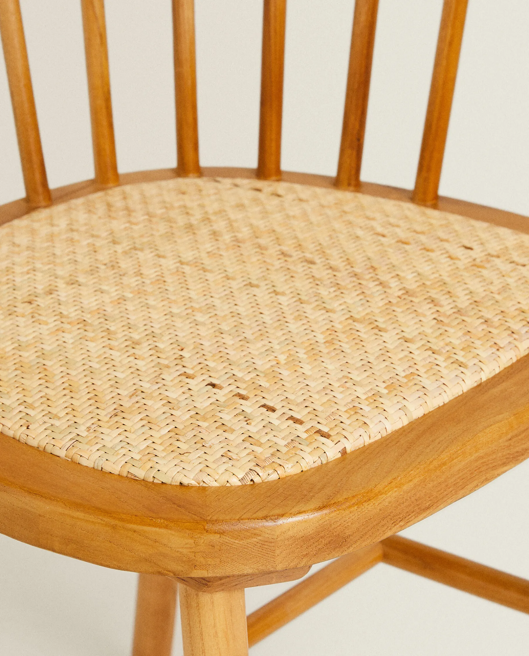 ZARA Home Ash Wood Chair With Rattan Seat