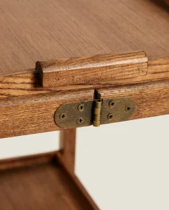 ZARA Home Ash Wood Folding Cart With Trays