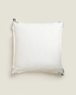 ZARA Home Backstitched Throw Pillow Cover