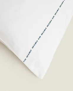 ZARA Home Backstitched Throw Pillow Cover
