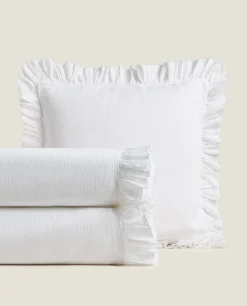 ZARA Home Bedspread With Pleated Ruffle
