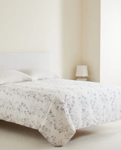 ZARA Home Blue Floral Comforter Duvet Cover