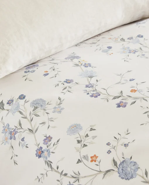 ZARA Home Blue Floral Comforter Duvet Cover