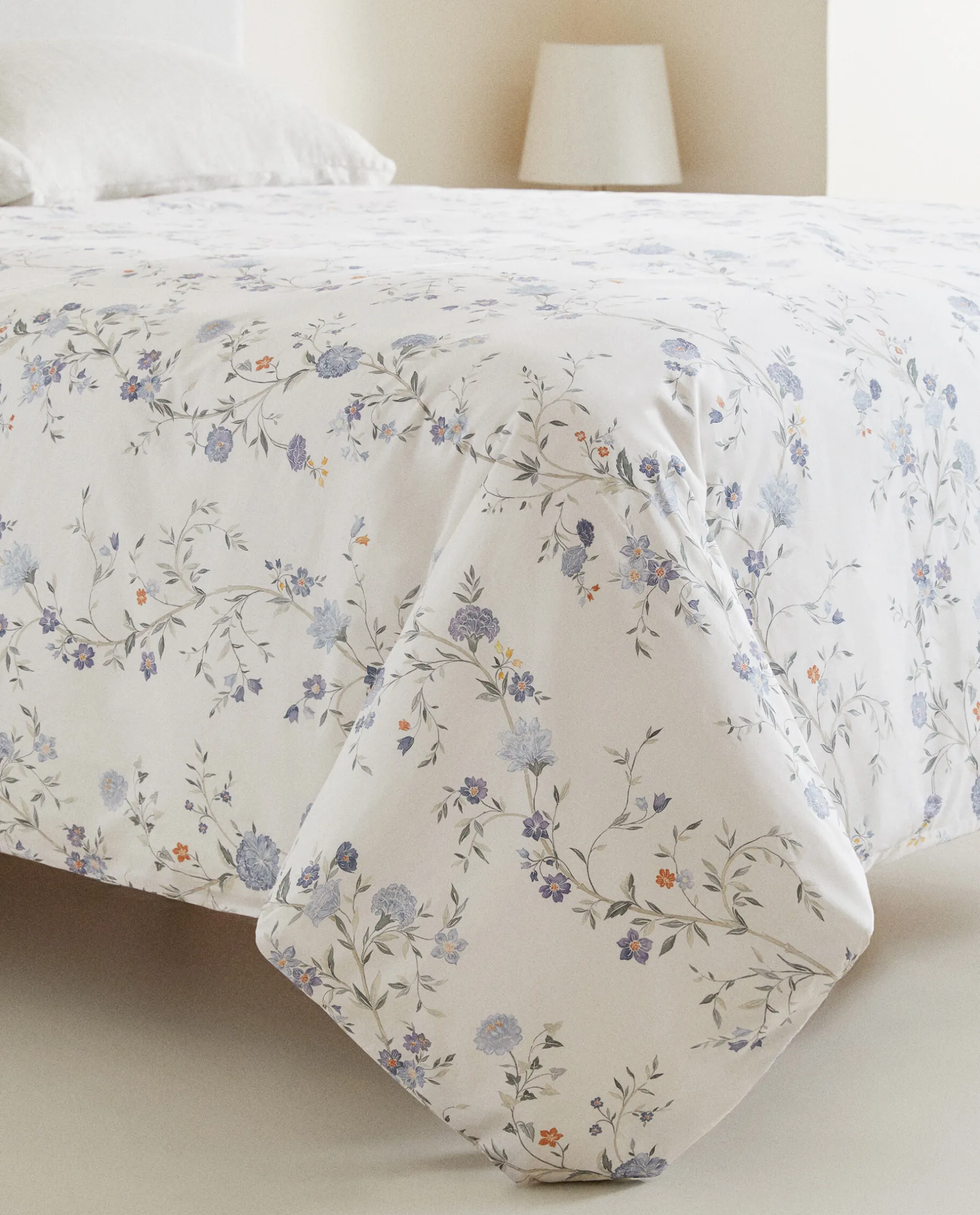 ZARA Home Blue Floral Comforter Duvet Cover