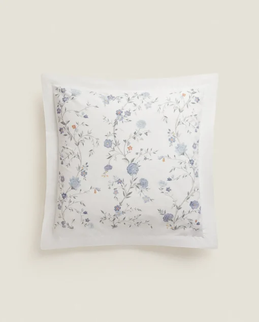 ZARA Home Blue Flowers Pillowcase