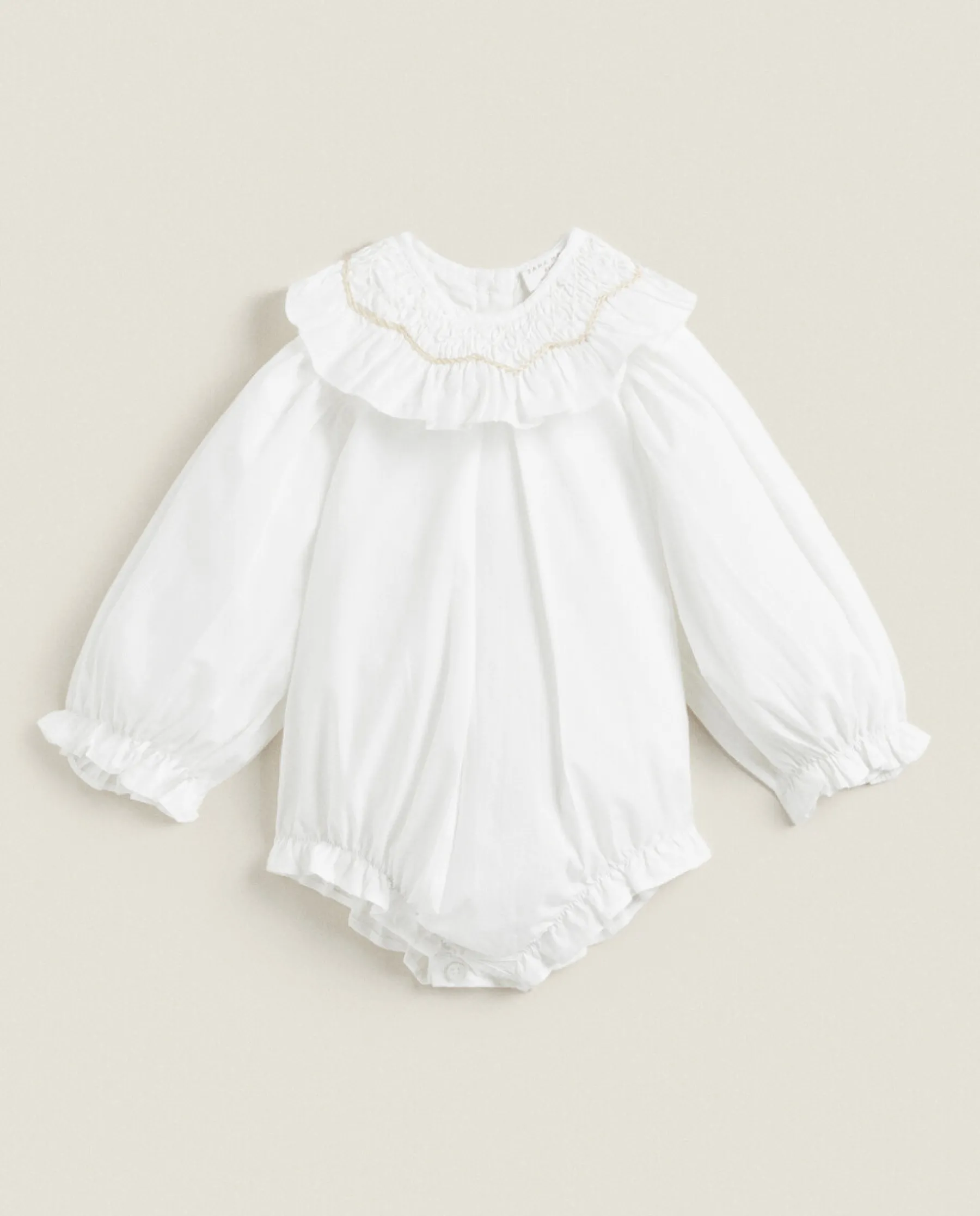 ZARA Home Bodysuit With Embroidered Collar