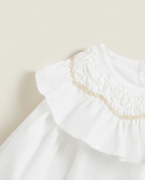 ZARA Home Bodysuit With Embroidered Collar