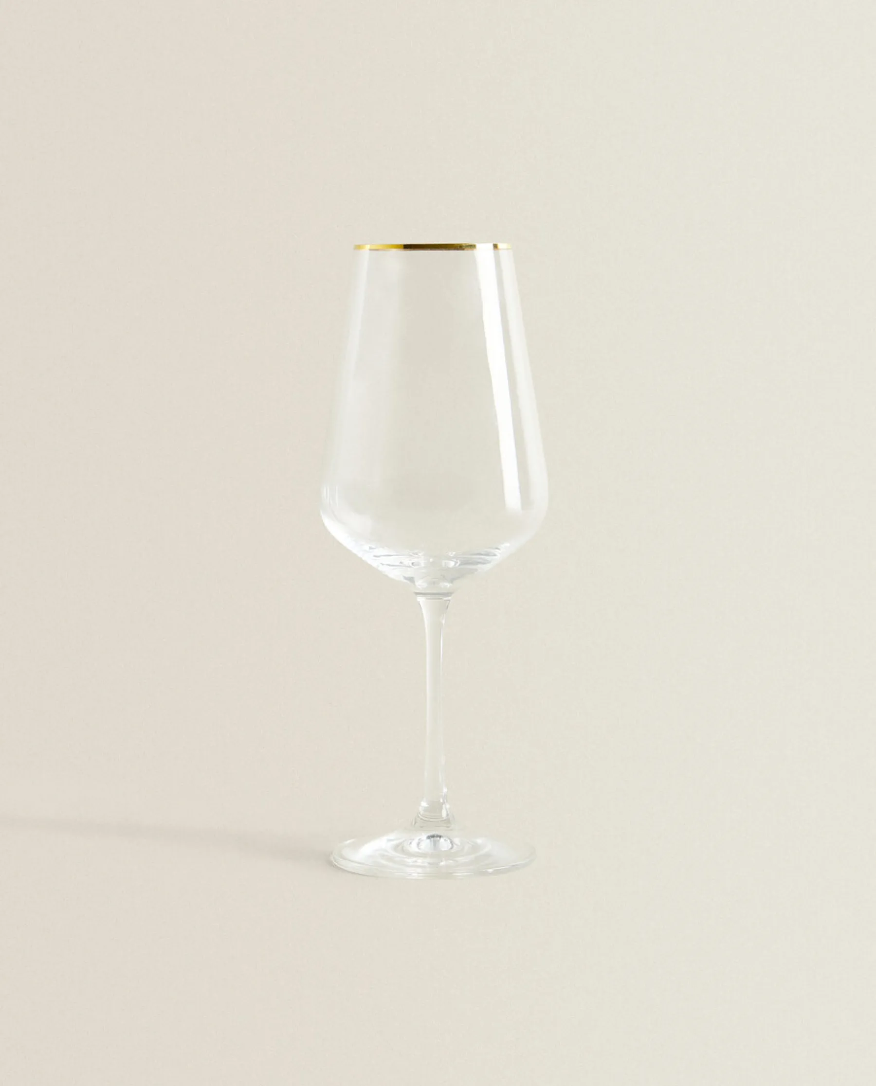 ZARA Home Bohemia Crystal Gold-Rimmed Wine Glass