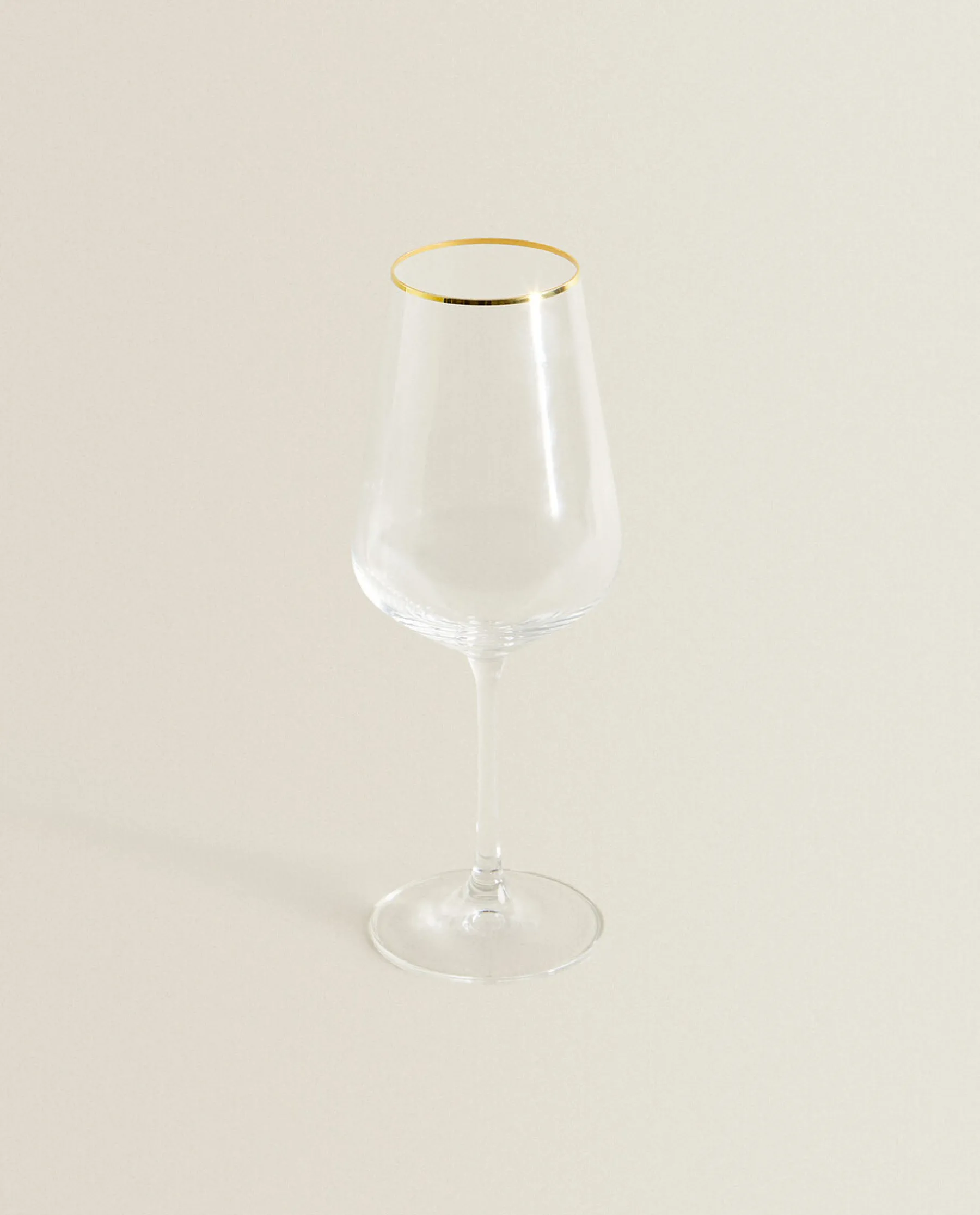 ZARA Home Bohemia Crystal Gold-Rimmed Wine Glass