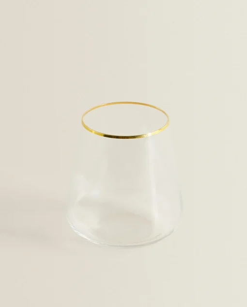 ZARA Home Bohemia Crystal Gold-Rimmed Tumbler