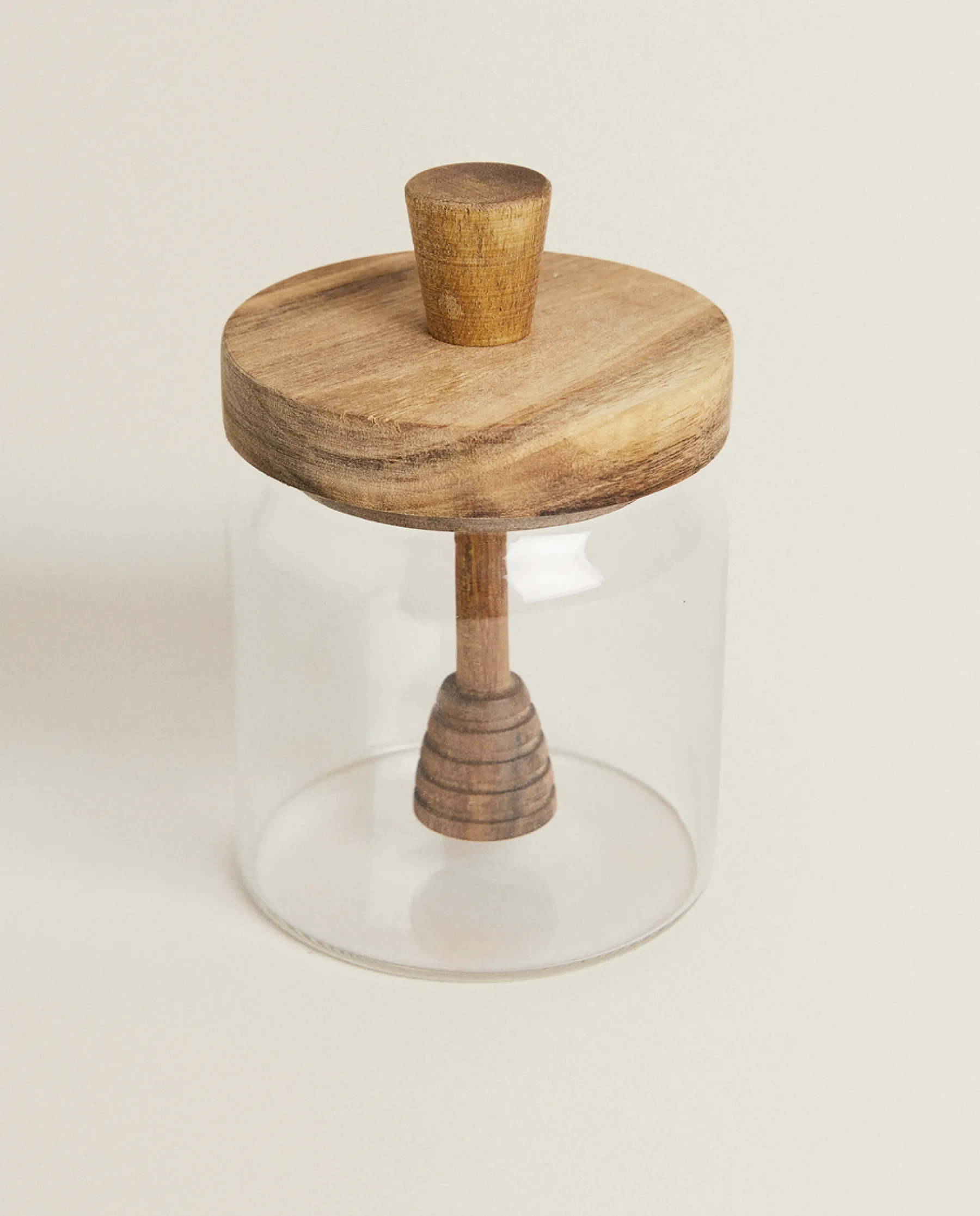 ZARA Home Borosilicate Glass And Wooden Honey Jar