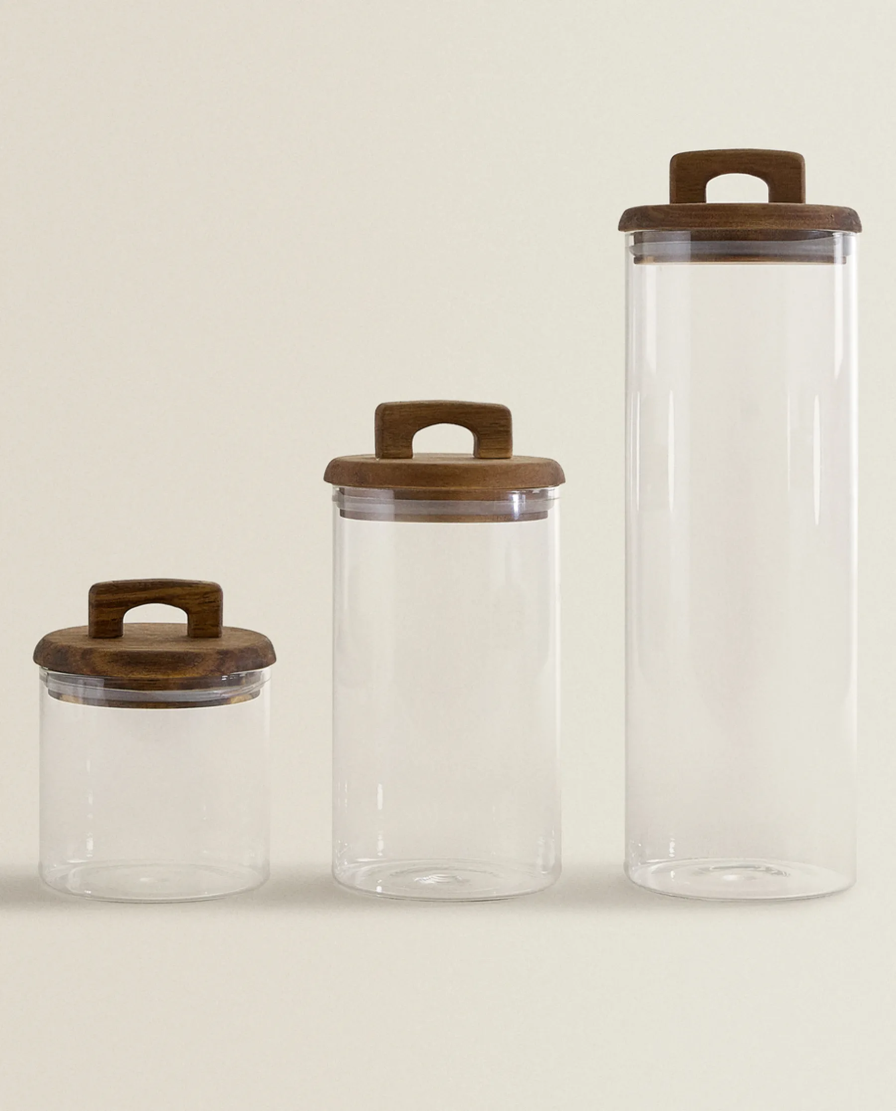 ZARA Home Borosilicate Glass And Wood Storage Jar