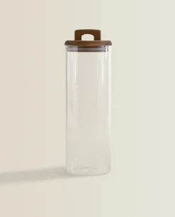 ZARA Home Borosilicate Glass And Wood Storage Jar