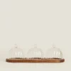 ZARA Home Borosilicate Glass And Wood Cake Plates