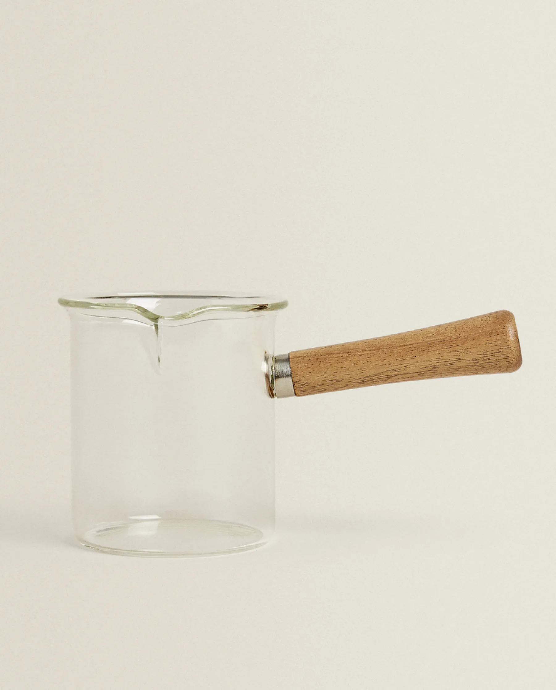 ZARA Home Borosilicate Glass And Wooden Milk Pitcher