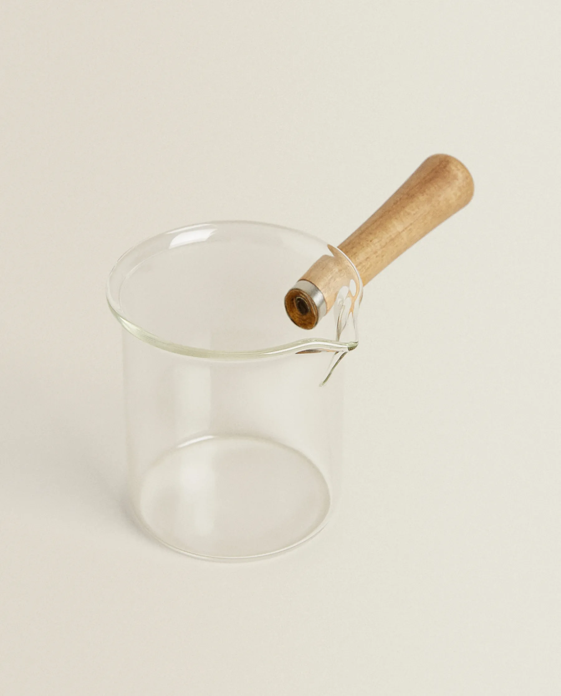 ZARA Home Borosilicate Glass And Wooden Milk Pitcher