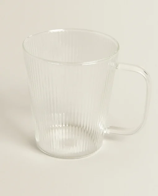 ZARA Home Borosilicate Glass Mug With Lines