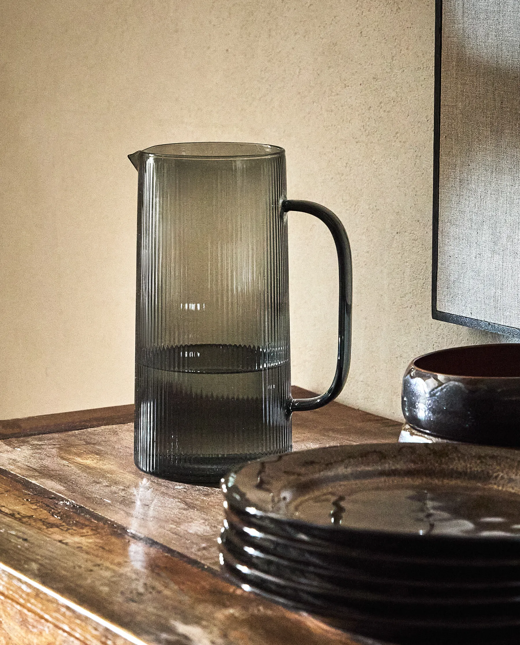 ZARA Home Borosilicate Glass Pitcher With Line Design