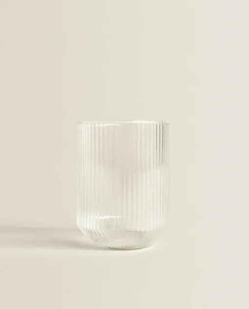 ZARA Home Borosilicate Glass Tumbler With Raised Lines