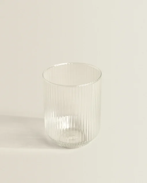 ZARA Home Borosilicate Glass Tumbler With Raised Lines