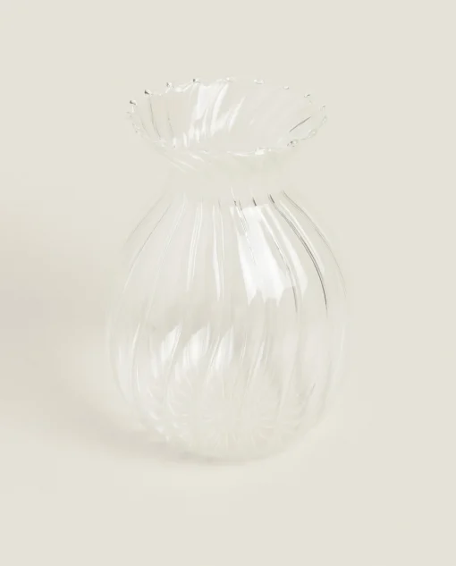 ZARA Home Borosilicate Glass Vase With Lines