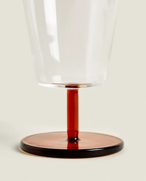 ZARA Home Borosilicate Wine Glass With Colored Stem