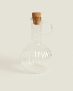 ZARA Home Bososilicate Glass And Wood Cruet Set