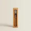 ZARA Home Box 4 Brunch Forks With Wood Pattern Handle