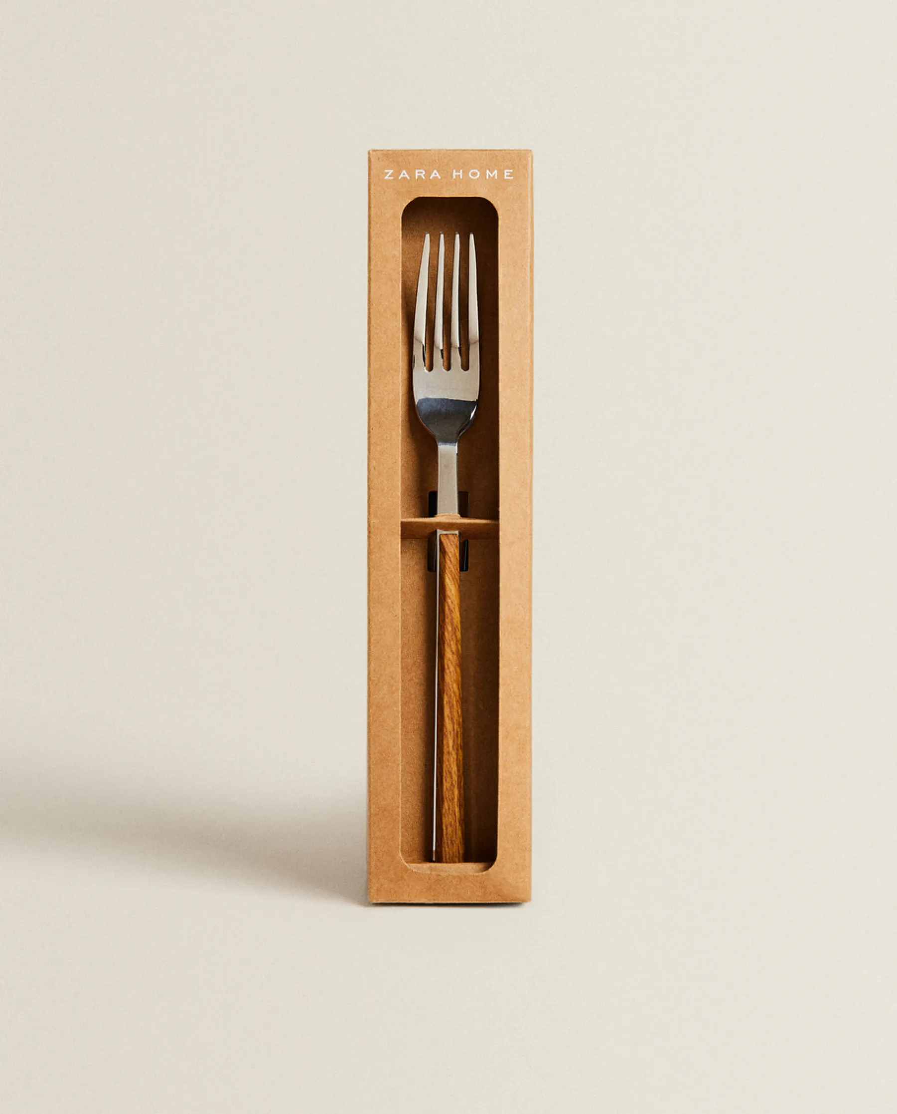 ZARA Home Box 4 Forks With Wood Pattern Handles