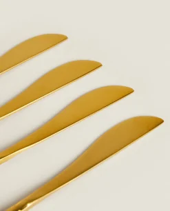 ZARA Home Box Of 4 Knives With Hammered Handle
