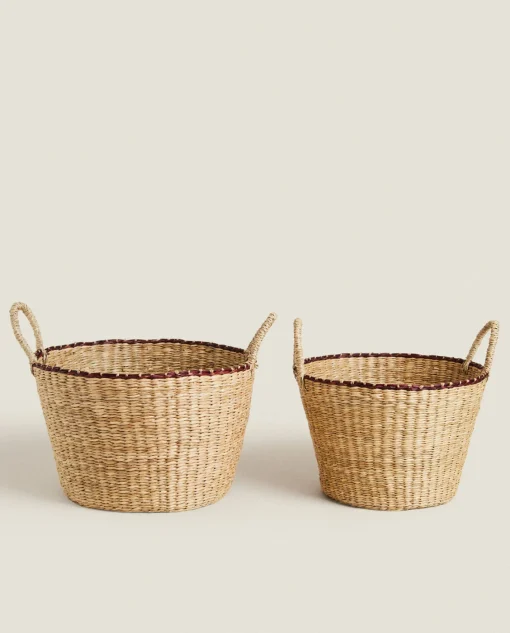 ZARA Home Braided Basket With Handles