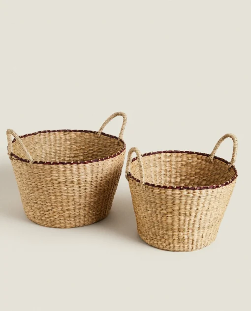 ZARA Home Braided Basket With Handles