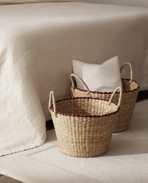 ZARA Home Braided Basket With Handles