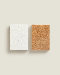 ZARA Home Cellulose And Fiber Non-Scratch Sponges (Pack Of 2)