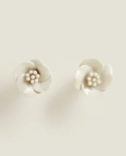 ZARA Home Ceramic Flower Door Knob (Pack Of 2)