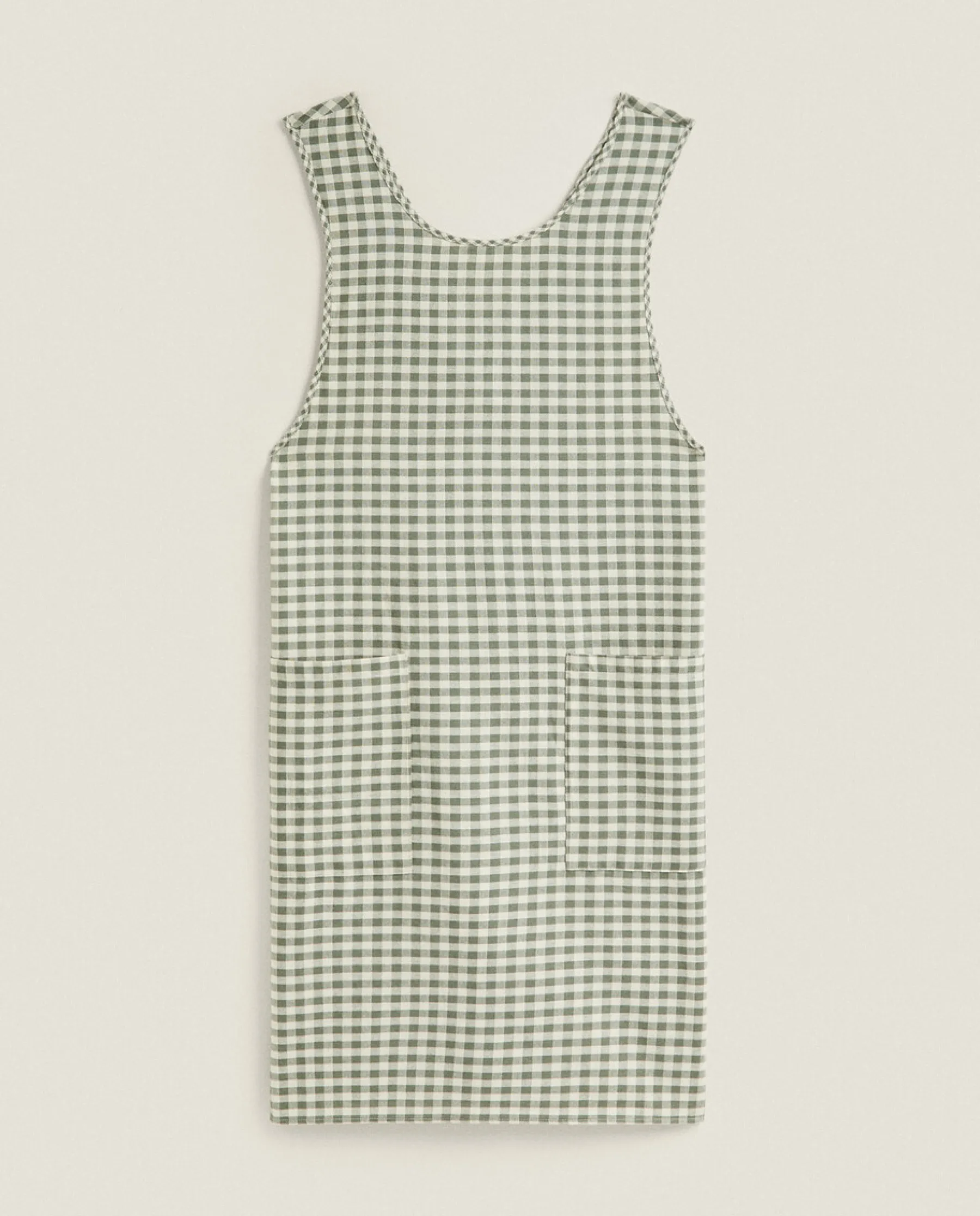 ZARA Home Check Apron With Ruffles